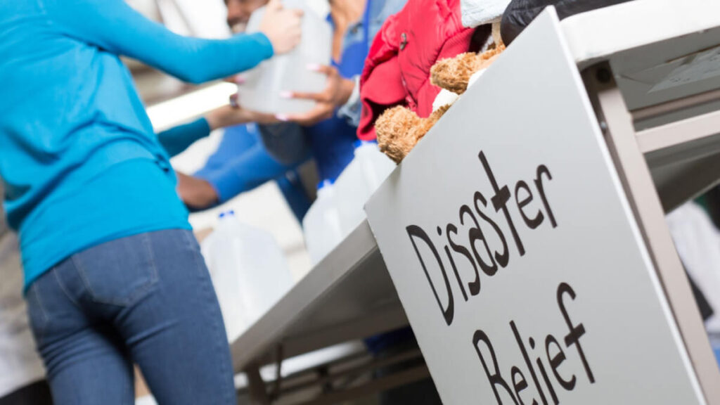 Group of People Giving Disaster Relief