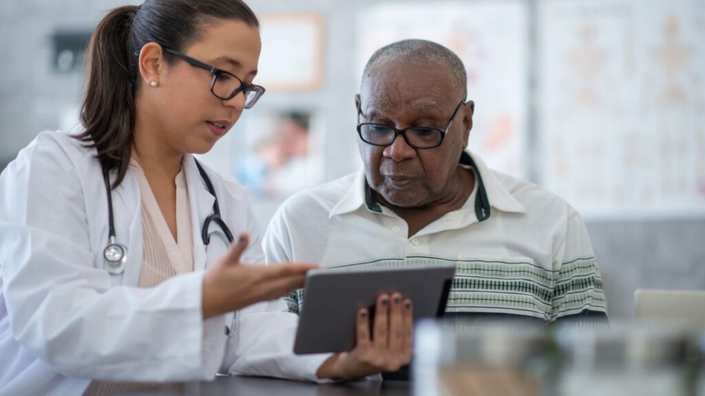A man getting his health check