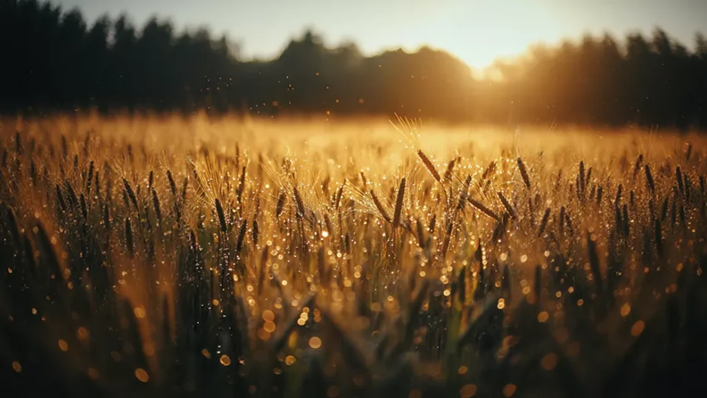 Golden Sunrise in Wheat Field