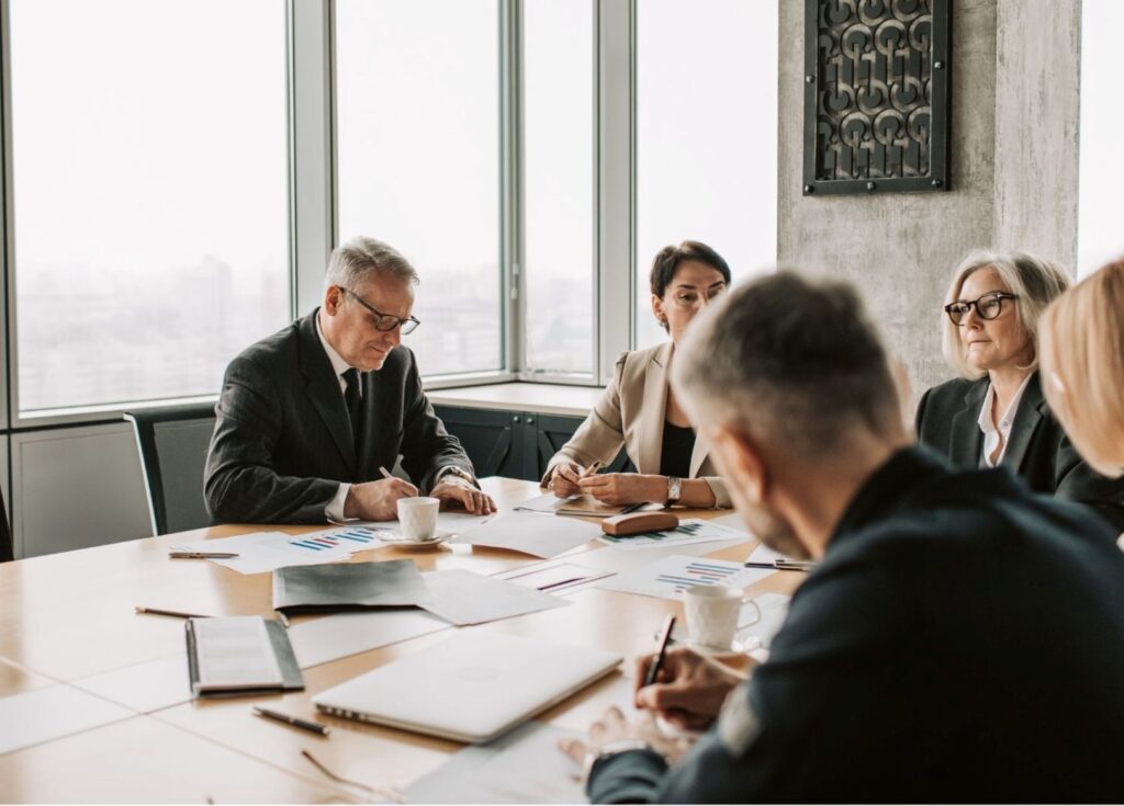 People having a meeting